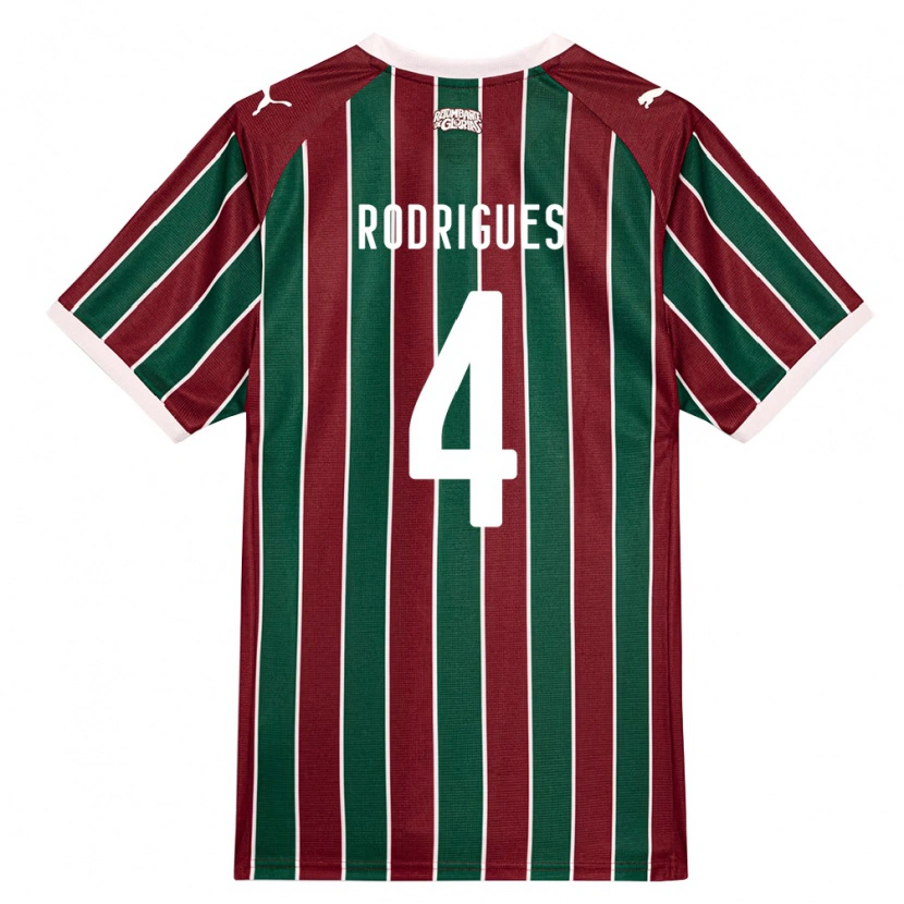 Danxen Børn Nath Rodrigues #4 Grøn Vinrød Hvid Hjemmebane Spillertrøjer 2026/27 Trøje T-Shirt
