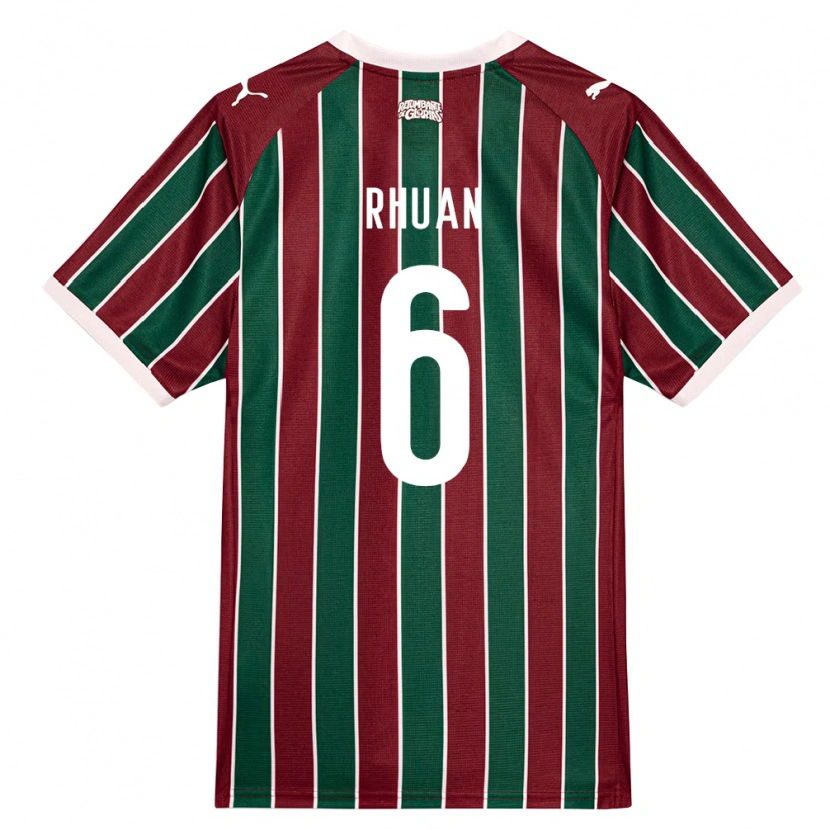 Danxen Børn Rhuan Wallace Stoeberl Barboza #6 Grøn Vinrød Hvid Hjemmebane Spillertrøjer 2026/27 Trøje T-Shirt
