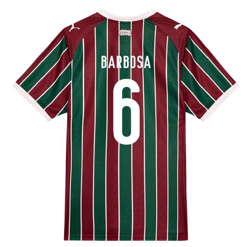 Danxen Børn Diogo Barbosa #6 Grøn Vinrød Hvid Hjemmebane Spillertrøjer 2026/27 Trøje T-Shirt