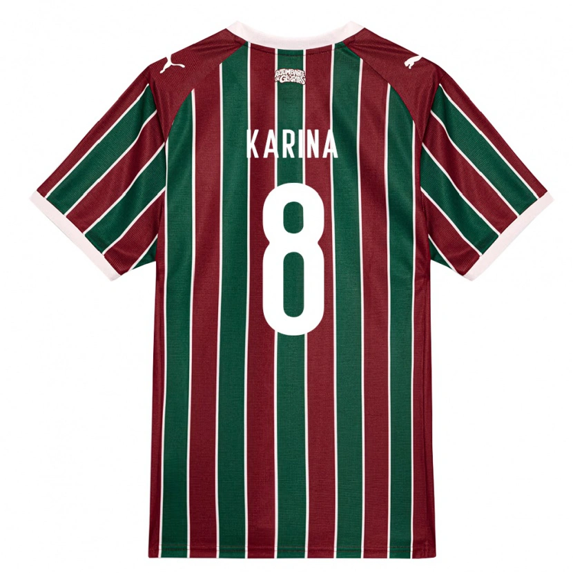 Danxen Børn Karina #8 Grøn Vinrød Hvid Hjemmebane Spillertrøjer 2026/27 Trøje T-Shirt