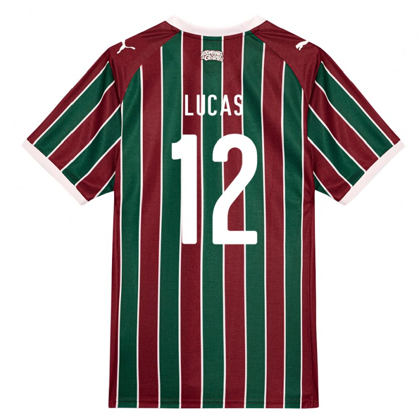 Danxen Børn André Lucas #12 Grøn Vinrød Hvid Hjemmebane Spillertrøjer 2026/27 Trøje T-Shirt