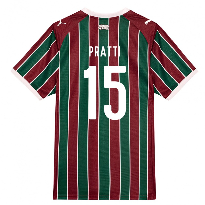Danxen Børn Wesley Pratti #15 Grøn Vinrød Hvid Hjemmebane Spillertrøjer 2026/27 Trøje T-Shirt
