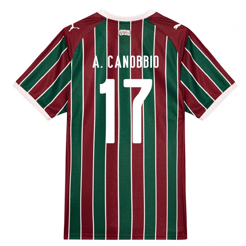 Danxen Børn Agustín Canobbio #17 Grøn Vinrød Hvid Hjemmebane Spillertrøjer 2026/27 Trøje T-Shirt