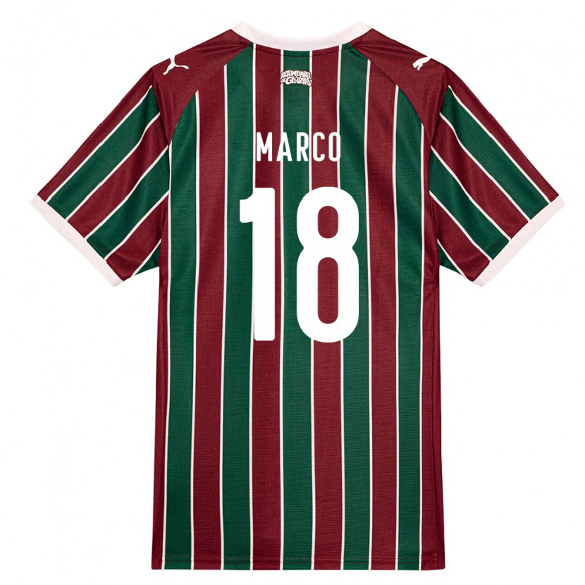 Danxen Børn Marco Antonio De Sousa Medeiros #18 Grøn Vinrød Hvid Hjemmebane Spillertrøjer 2026/27 Trøje T-Shirt