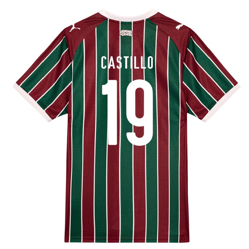 Danxen Børn Rodrigo Castillo #19 Grøn Vinrød Hvid Hjemmebane Spillertrøjer 2026/27 Trøje T-Shirt