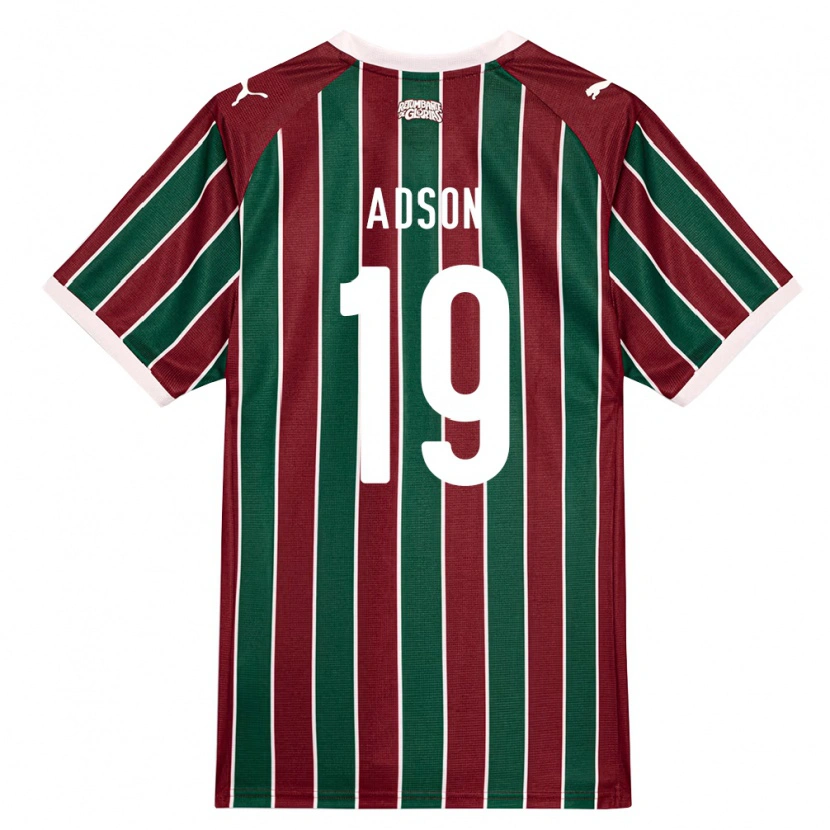 Danxen Børn Adsonnaldo Ferreira Nascimento #19 Grøn Vinrød Hvid Hjemmebane Spillertrøjer 2026/27 Trøje T-Shirt