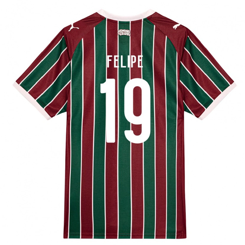 Danxen Børn Felipe Gustavo Araujo Sousa #19 Grøn Vinrød Hvid Hjemmebane Spillertrøjer 2026/27 Trøje T-Shirt
