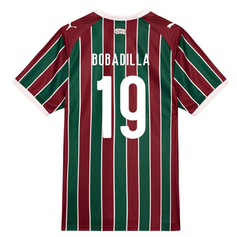 Danxen Børn Raul Bobadilla #19 Grøn Vinrød Hvid Hjemmebane Spillertrøjer 2026/27 Trøje T-Shirt