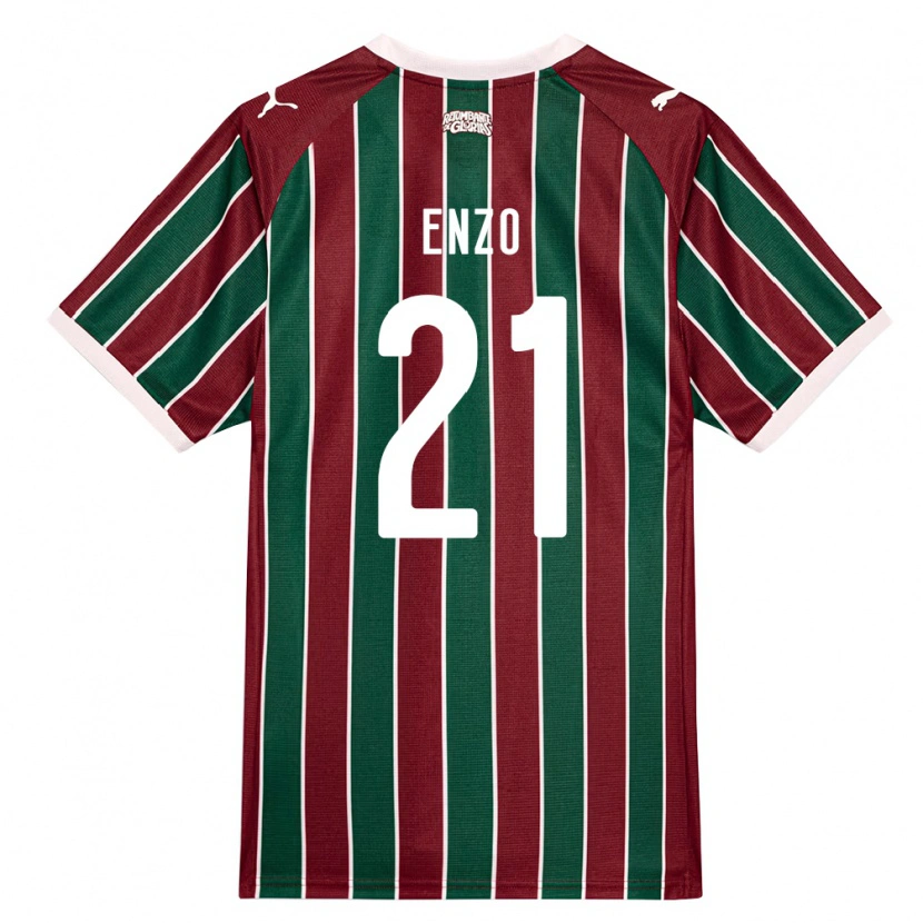 Danxen Børn Enzo Munerato Sene #21 Grøn Vinrød Hvid Hjemmebane Spillertrøjer 2026/27 Trøje T-Shirt