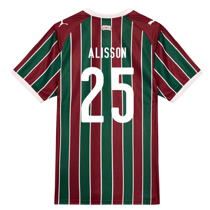 Danxen Børn Alisson Euler De Freitas Castro #25 Grøn Vinrød Hvid Hjemmebane Spillertrøjer 2026/27 Trøje T-Shirt