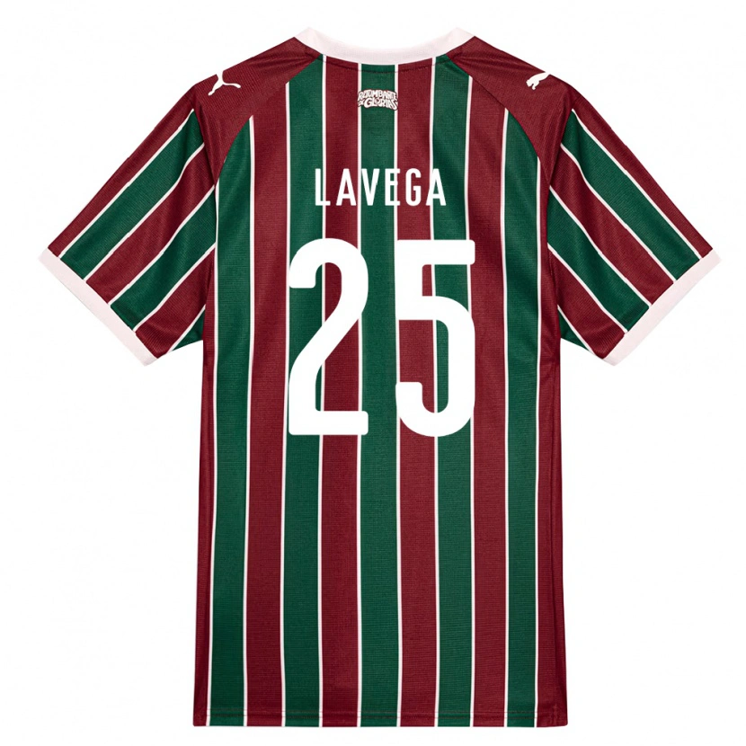 Danxen Børn Joaquín Lavega #25 Grøn Vinrød Hvid Hjemmebane Spillertrøjer 2026/27 Trøje T-Shirt