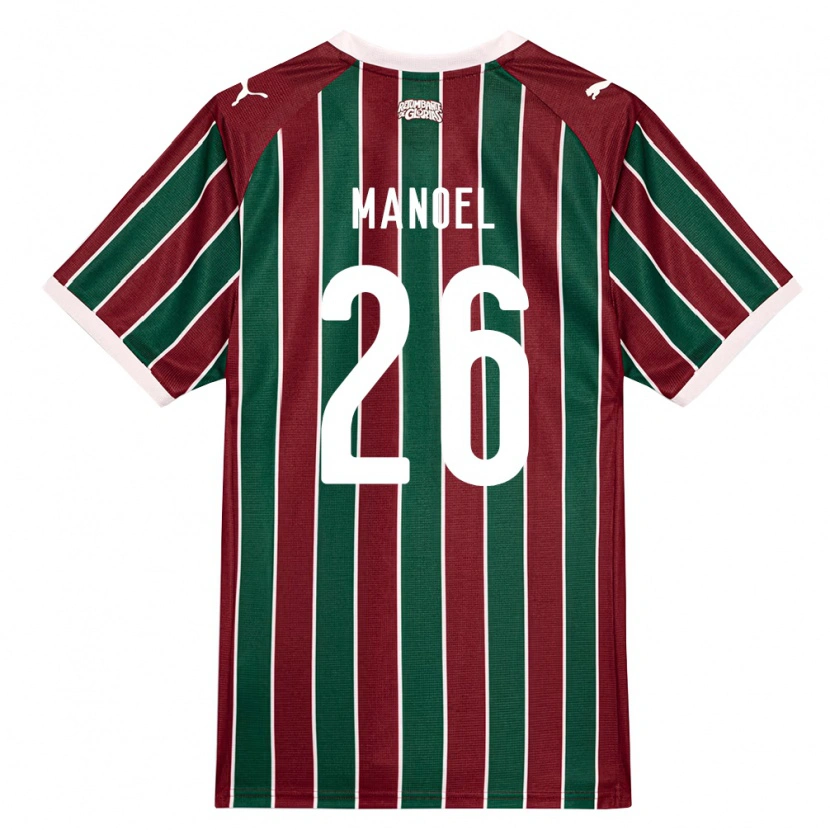 Danxen Børn Manoel #26 Grøn Vinrød Hvid Hjemmebane Spillertrøjer 2026/27 Trøje T-Shirt