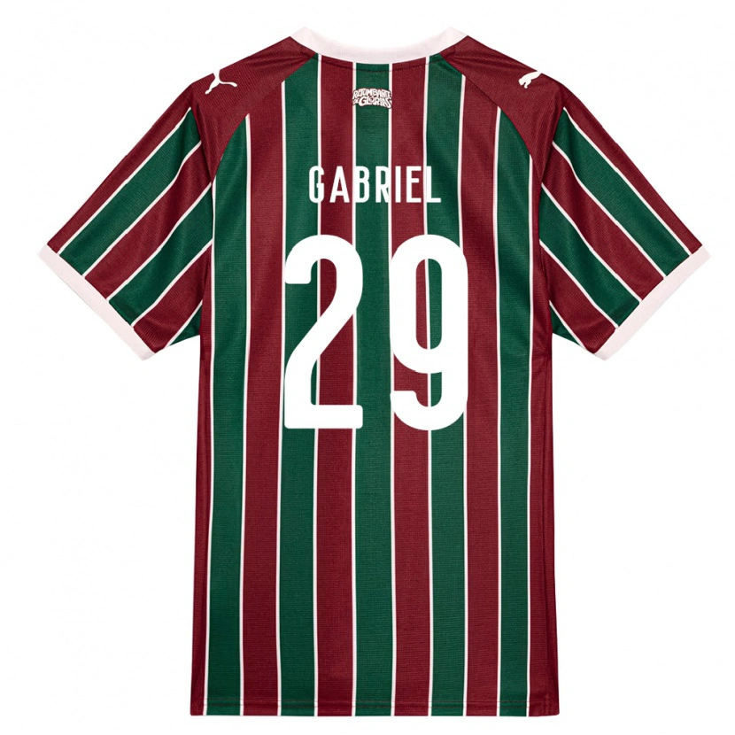 Danxen Børn Isack Gabriel #29 Grøn Vinrød Hvid Hjemmebane Spillertrøjer 2026/27 Trøje T-Shirt