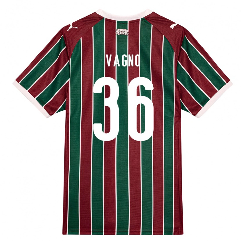 Danxen Børn Vagno De Sousa Brito Júnior #36 Grøn Vinrød Hvid Hjemmebane Spillertrøjer 2026/27 Trøje T-Shirt