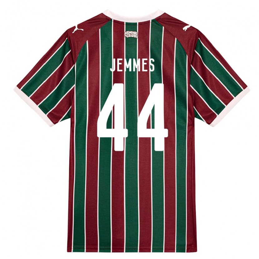 Danxen Børn Jemmes Bruno Ribeiro Da Silva #44 Grøn Vinrød Hvid Hjemmebane Spillertrøjer 2026/27 Trøje T-Shirt