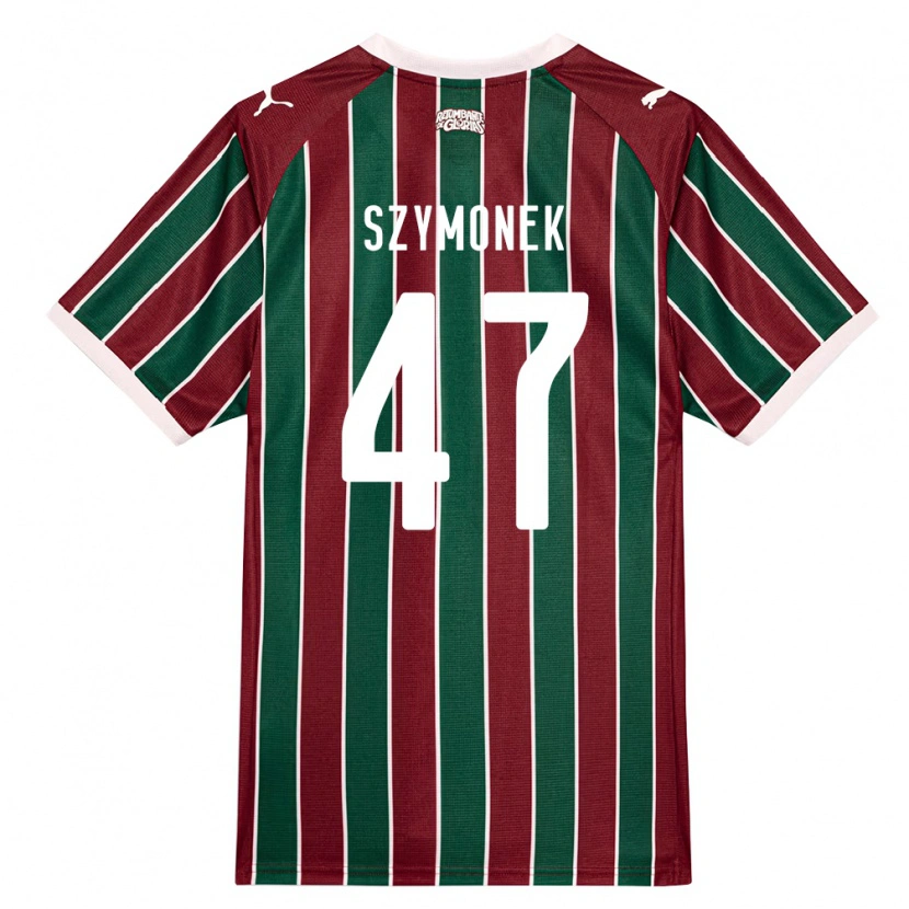 Danxen Børn Fábio Szymonek #47 Grøn Vinrød Hvid Hjemmebane Spillertrøjer 2026/27 Trøje T-Shirt