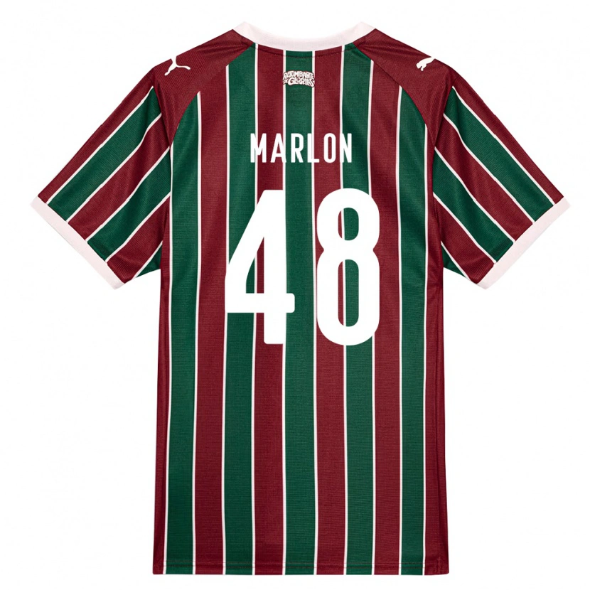 Danxen Børn Marlon Almeida Da Silva Ignacio #48 Grøn Vinrød Hvid Hjemmebane Spillertrøjer 2026/27 Trøje T-Shirt
