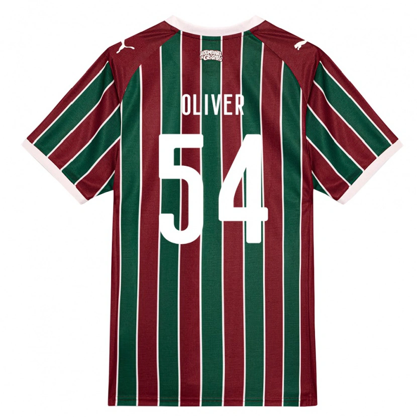 Danxen Børn Oliver Martins #54 Grøn Vinrød Hvid Hjemmebane Spillertrøjer 2026/27 Trøje T-Shirt