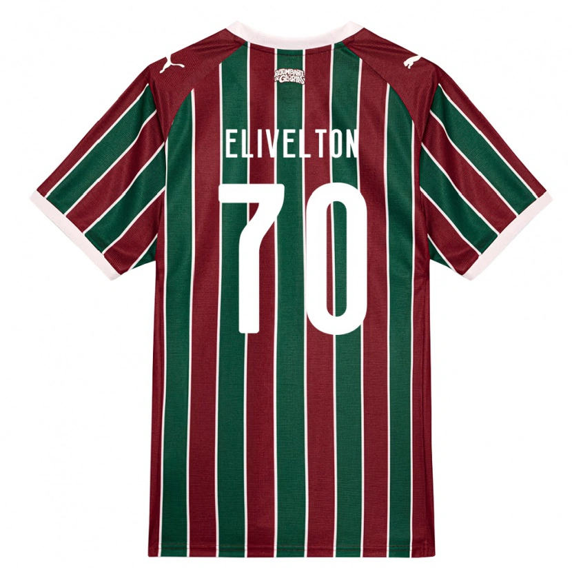 Danxen Børn Elivelton Guedes Alves Da Silva #70 Grøn Vinrød Hvid Hjemmebane Spillertrøjer 2026/27 Trøje T-Shirt