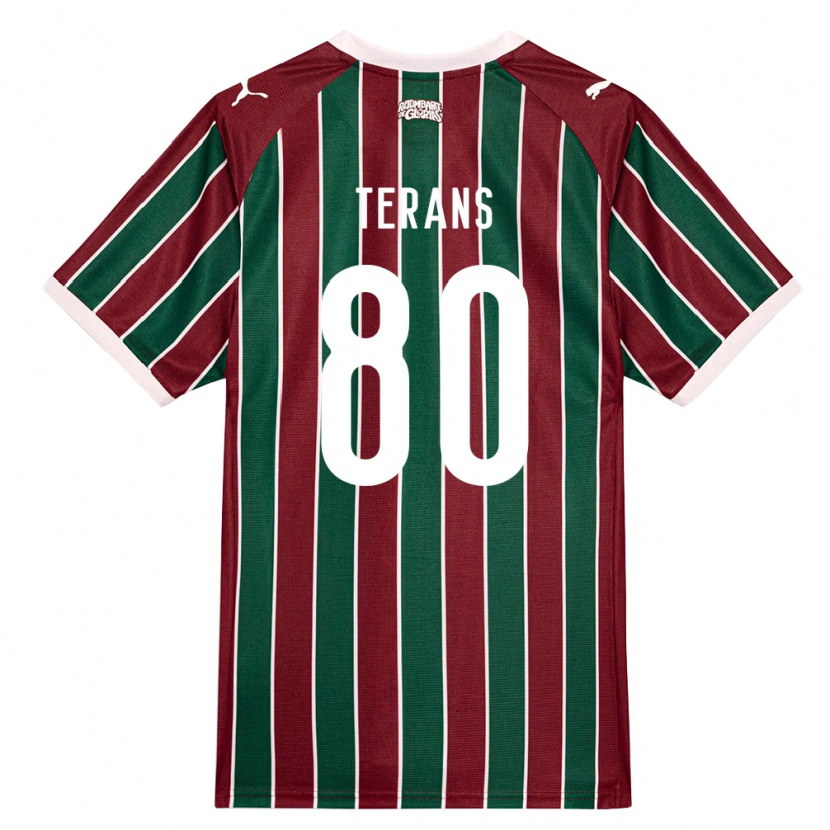 Danxen Børn David Terans #80 Grøn Vinrød Hvid Hjemmebane Spillertrøjer 2026/27 Trøje T-Shirt