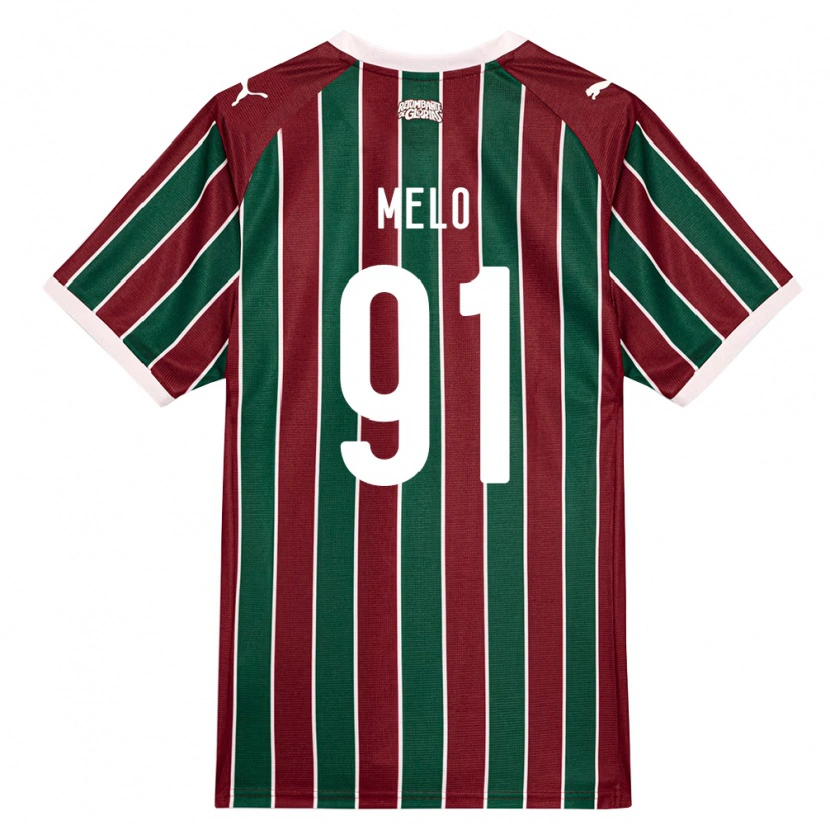 Danxen Børn Davi Melo #91 Grøn Vinrød Hvid Hjemmebane Spillertrøjer 2026/27 Trøje T-Shirt