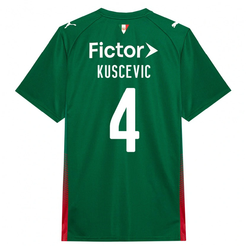 Danxen Børn Benjamin Kuscevic #4 Grøn Rød Hvid Hjemmebane Spillertrøjer 2026/27 Trøje T-Shirt