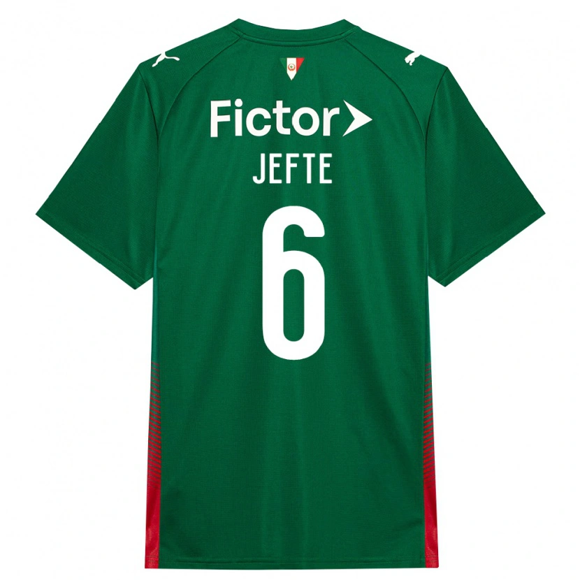 Danxen Børn Jefté Vital Da Silva Dias #6 Grøn Rød Hvid Hjemmebane Spillertrøjer 2026/27 Trøje T-Shirt