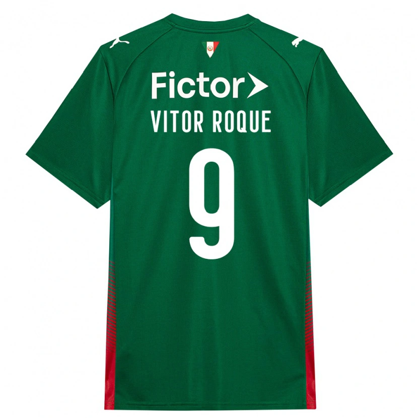 Danxen Børn Vitor Roque #9 Grøn Rød Hvid Hjemmebane Spillertrøjer 2026/27 Trøje T-Shirt