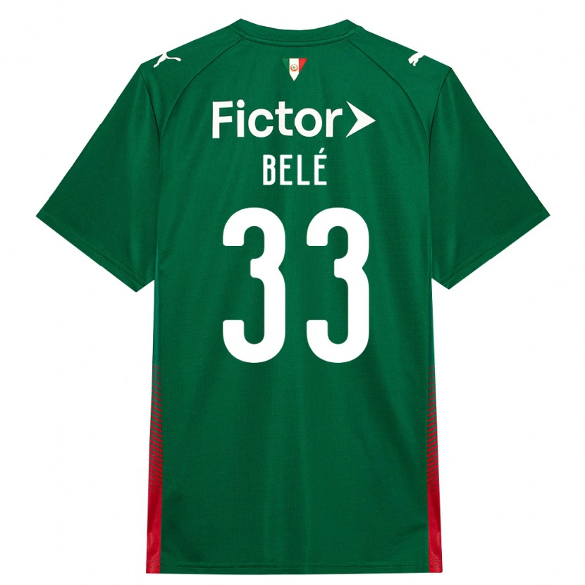 Danxen Børn Erick Belé #33 Grøn Rød Hvid Hjemmebane Spillertrøjer 2026/27 Trøje T-Shirt