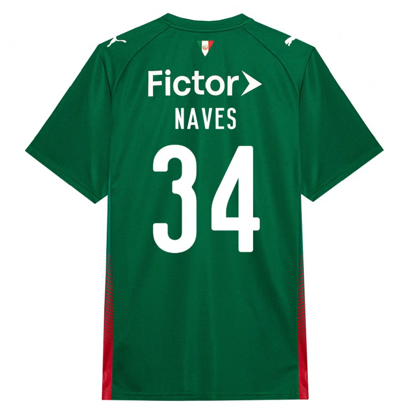 Danxen Børn Naves #34 Grøn Rød Hvid Hjemmebane Spillertrøjer 2026/27 Trøje T-Shirt