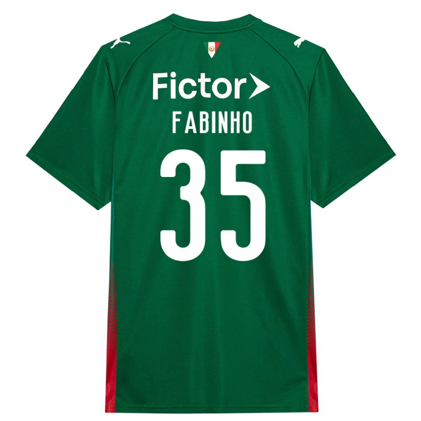 Danxen Børn Fabinho #35 Grøn Rød Hvid Hjemmebane Spillertrøjer 2026/27 Trøje T-Shirt