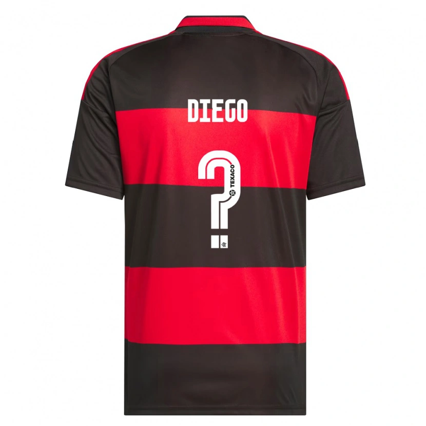 Danxen Børn Diego Queiroz Pereira Silva #0 Rød Sort Hvid Hjemmebane Spillertrøjer 2026/27 Trøje T-Shirt