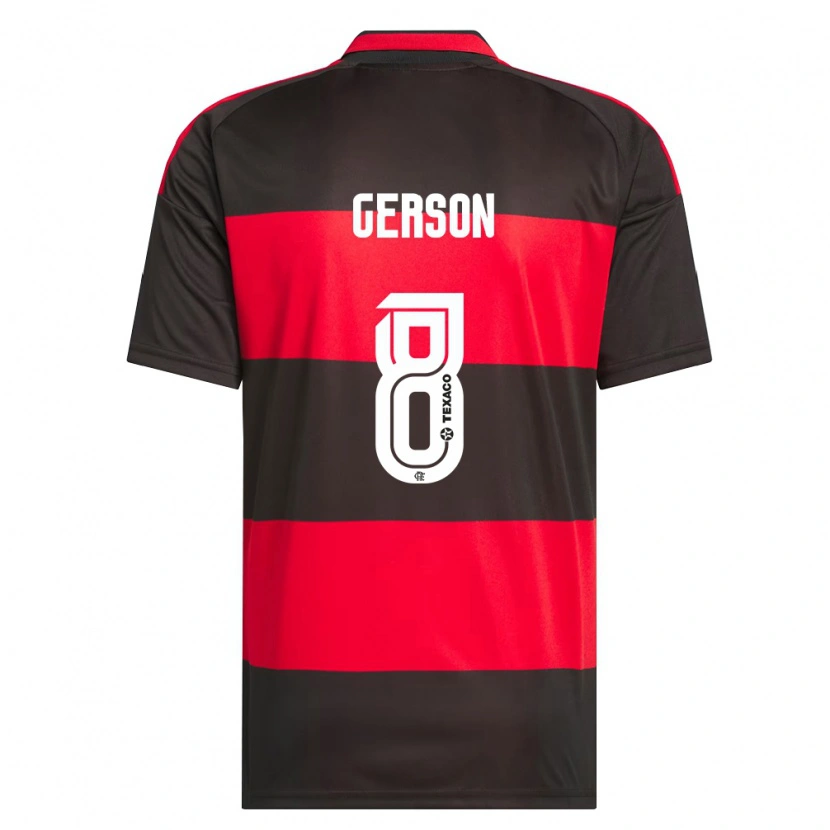 Danxen Børn Gerson #8 Rød Sort Hvid Hjemmebane Spillertrøjer 2026/27 Trøje T-Shirt