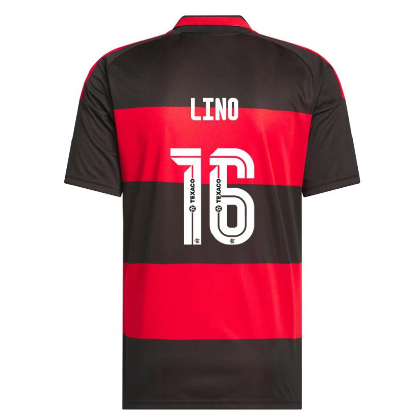 Danxen Børn Samuel Lino #16 Rød Sort Hvid Hjemmebane Spillertrøjer 2026/27 Trøje T-Shirt