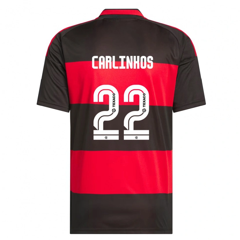 Danxen Børn Carlinhos #22 Rød Sort Hvid Hjemmebane Spillertrøjer 2026/27 Trøje T-Shirt