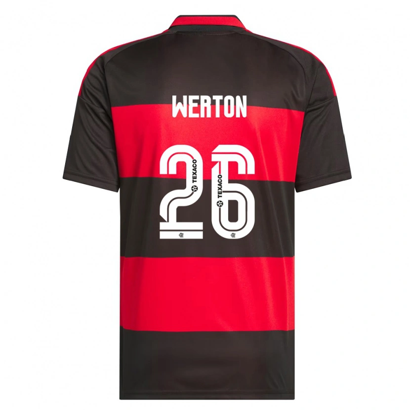 Danxen Børn Werton #26 Rød Sort Hvid Hjemmebane Spillertrøjer 2026/27 Trøje T-Shirt