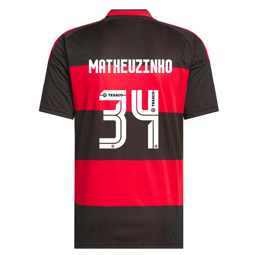 Danxen Børn Matheuzinho #34 Rød Sort Hvid Hjemmebane Spillertrøjer 2026/27 Trøje T-Shirt