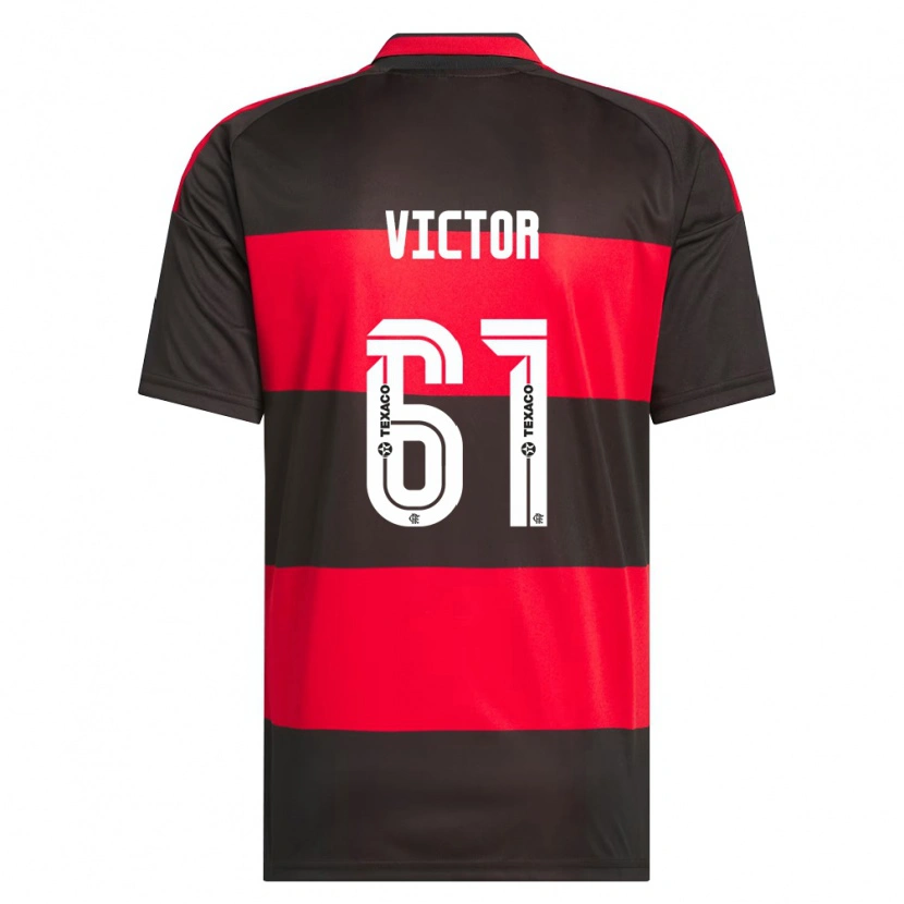 Danxen Børn João Souza #61 Rød Sort Hvid Hjemmebane Spillertrøjer 2026/27 Trøje T-Shirt