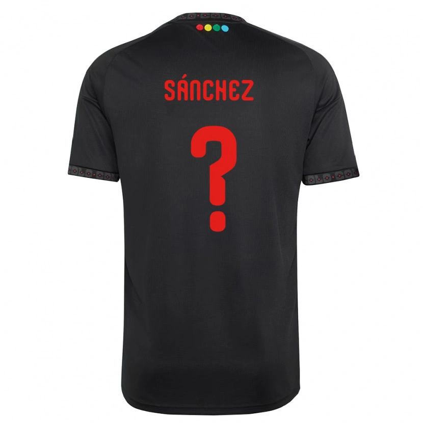 Danxen Børn Bastian Sánchez #0 Sort Rød Udebane Spillertrøjer 2026/27 Trøje T-Shirt