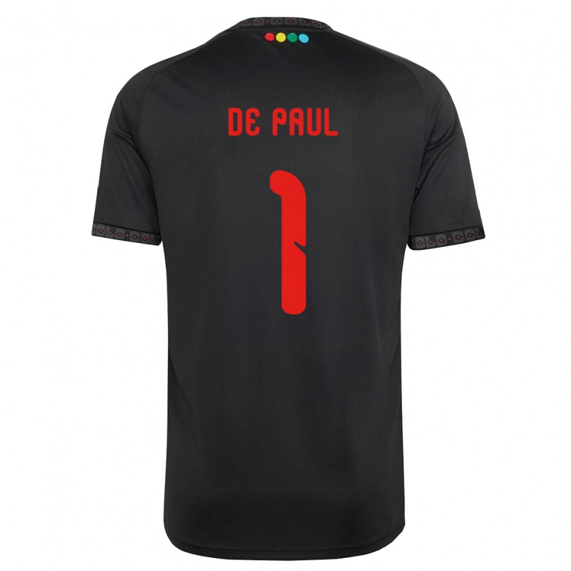 Danxen Børn Fernando De Paul #1 Sort Rød Udebane Spillertrøjer 2026/27 Trøje T-Shirt
