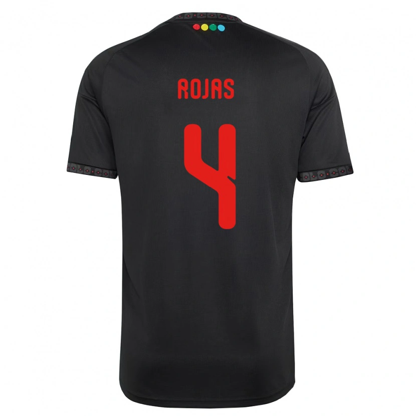 Danxen Børn Javier Rojas #4 Sort Rød Udebane Spillertrøjer 2026/27 Trøje T-Shirt
