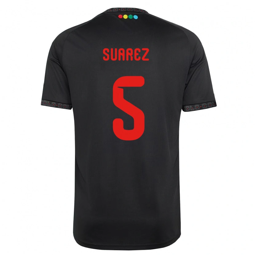 Danxen Børn Nicolás Suarez #5 Sort Rød Udebane Spillertrøjer 2026/27 Trøje T-Shirt