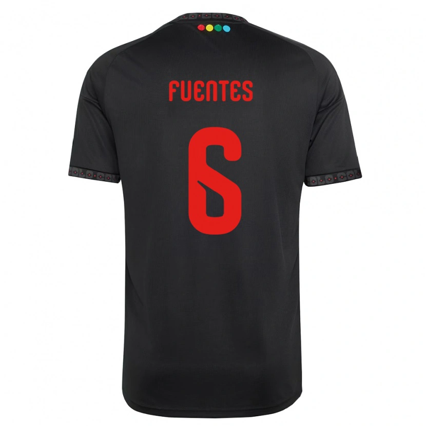 Danxen Børn César Fuentes #6 Sort Rød Udebane Spillertrøjer 2026/27 Trøje T-Shirt