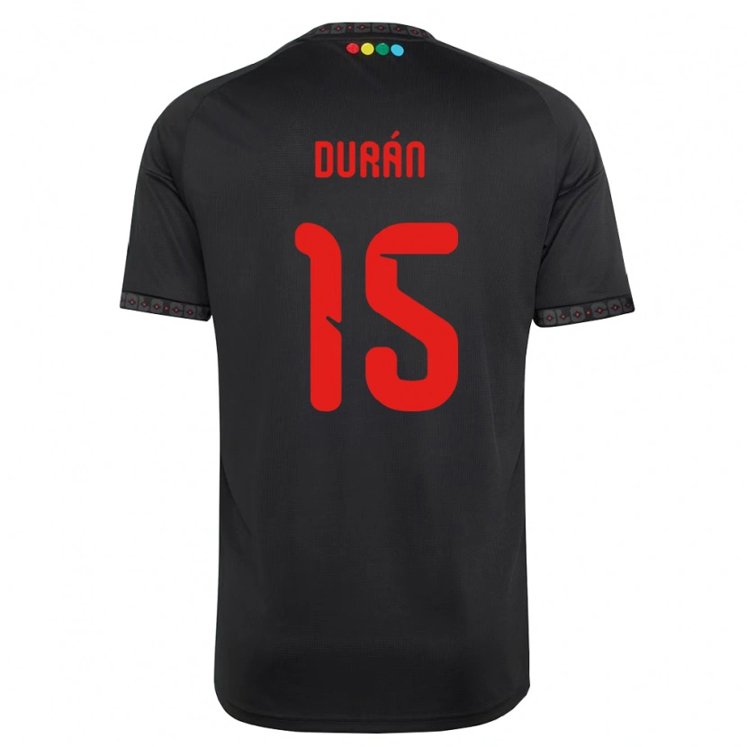 Danxen Børn José Durán #15 Sort Rød Udebane Spillertrøjer 2026/27 Trøje T-Shirt