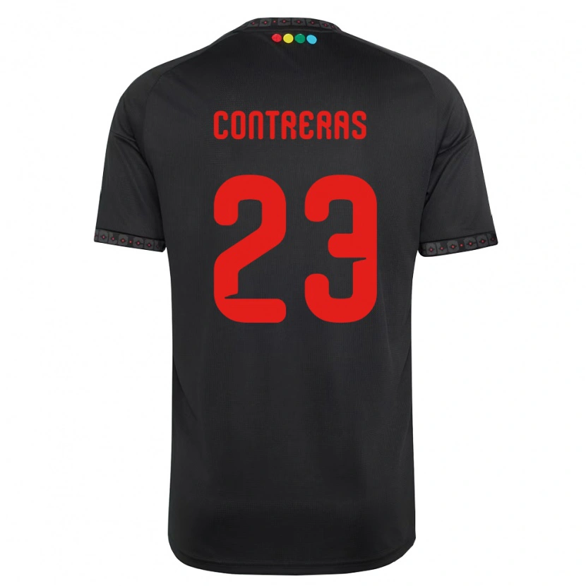 Danxen Børn Amaro Contreras #23 Sort Rød Udebane Spillertrøjer 2026/27 Trøje T-Shirt