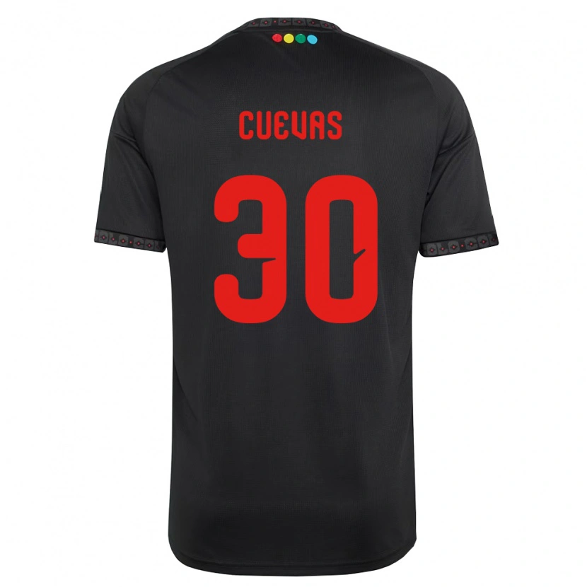 Danxen Børn Yastin Cuevas #30 Sort Rød Udebane Spillertrøjer 2026/27 Trøje T-Shirt