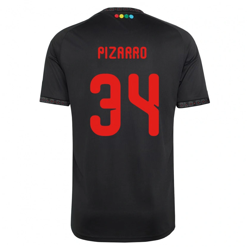 Danxen Børn Vicente Pizarro #34 Sort Rød Udebane Spillertrøjer 2026/27 Trøje T-Shirt