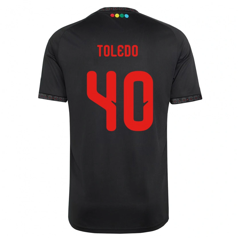 Danxen Børn Miguel Toledo #40 Sort Rød Udebane Spillertrøjer 2026/27 Trøje T-Shirt