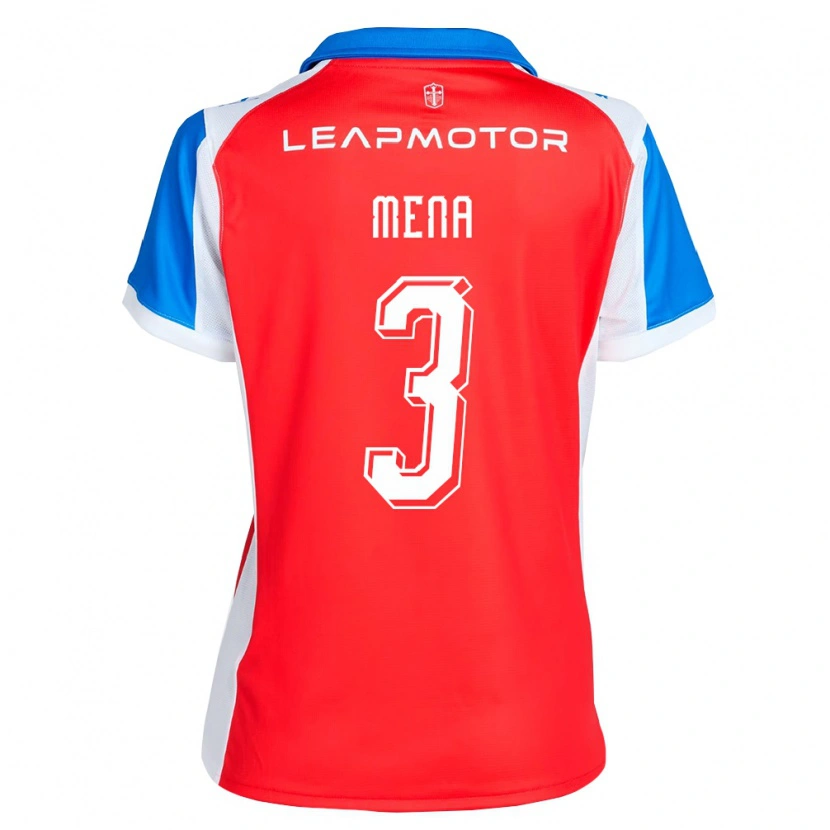 Danxen Børn Eugenio Mena #3 Rød Blå Udebane Spillertrøjer 2026/27 Trøje T-Shirt