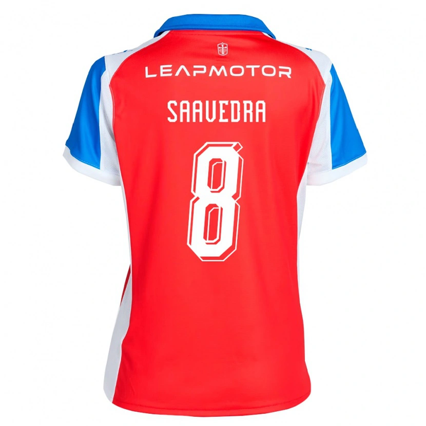 Danxen Børn Ignacio Saavedra #8 Rød Blå Udebane Spillertrøjer 2026/27 Trøje T-Shirt